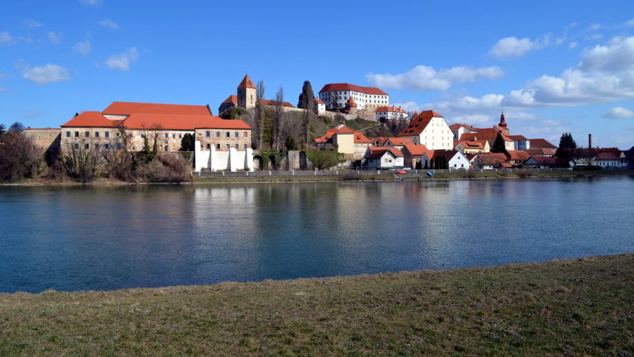 View of Ptuj across the Drava river