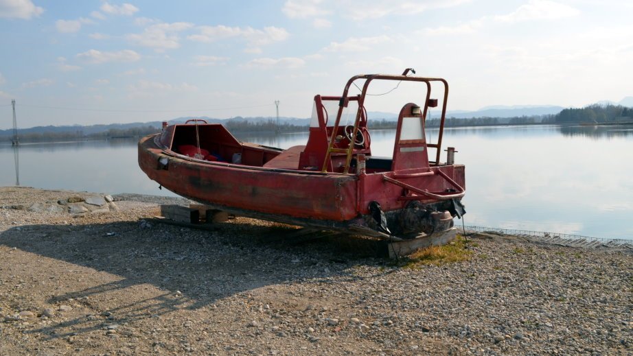 Old boat on Ranca Ptuj