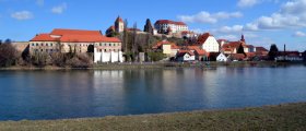 View of Ptuj across the Drava river