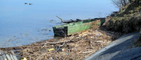 Old boat at the Lake Ptuj