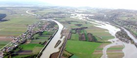 A view of the Dravsko polje and the overflow of the...