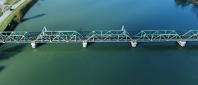 Railway bridge on the river Drava