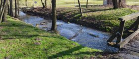 Stream at golf court at Ptuj