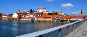 Look at the Ptuj from the small bridge